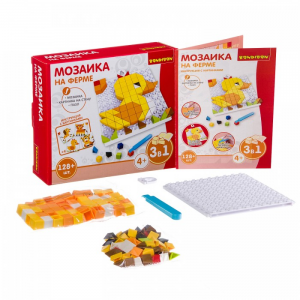 Мозаика 3 в 1 На ферме, Bondibon 128 элементов