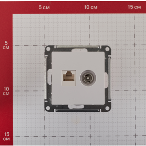 Механизм розетки комбинированный Schneider Electric ATLAS DESIGN компьютерная RJ45 категории 5E и TV (ATN000189)