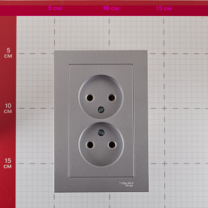 Розетка schneider electric 2-м atlas design без заземления 16а в сборе atn000320