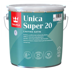 Лак алкидно-уретановый яхтный Tikkurila Unica Super 20 основа EP бесцветный 2,7 л полуматовый