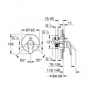 Смеситель для душа скрытого монтажа GROHE Eurostyle 23730003 со встраиваемым механимом в комплекте
