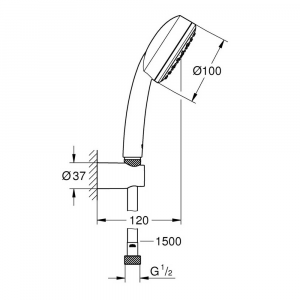 Душевой набор GROHE New Tempesta Cosmopolitan 100 I, (1 режим), хром (26084002)