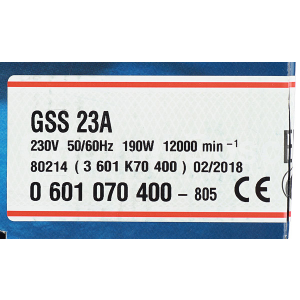 Шлифмашина вибрационная электрическая Bosch GSS 23 A (601070400) 190 Вт 92х182 мм