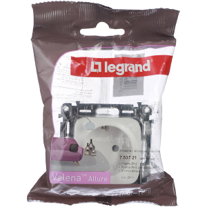 Розетка Legrand Valena Allure 753721 скрытая установка белая с заземлением
