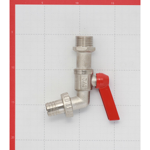 Кран шаровой латунный VALTEC (VT.051.N.05) 3/4 НР(ш) х 3/4 НР(ш) ручка со штуцером угловой