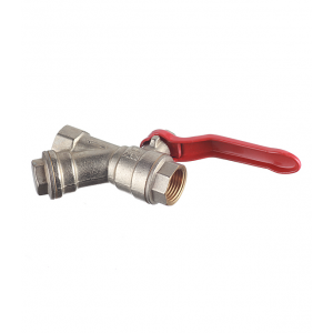 Кран шаровой латунный VALTEC (VT.292.N.04) 1/2 ВР(г) х 1/2 ВР(г) ручка с фильтром прямой