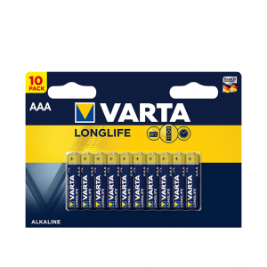 Батарейка VARTA LONGLIFE AAA мизинчиковая LR03 1,5 В (10 шт.)