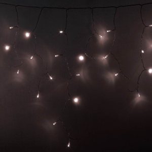 Гирлянда Айсикл (бахрома) светодиодный, 2,4 х 0,6 м, провод, 230 В, диоды Теплый Белый, 88 LED Neon-Night 255-056