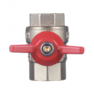 Кран шаровой латунный VALTEC Base (VT.217.N.04) 1/2 ВР(г) х 1/2 ВР(г) бабочка прямой