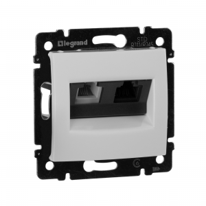 Розетка интернет RJ-45 + телефонная RJ-11 Legrand VALENA 770080