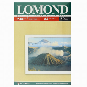 Фотобумага A4, 230 гр., глянец, белый, 50 листов (102022) Lomond