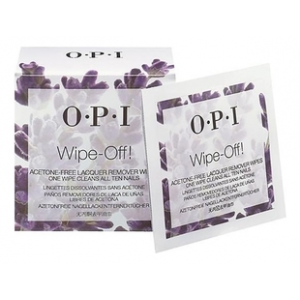 Салфетки без ацетона для снятия лака OPI Wipe-Off Acetone-Free Lacquer Remover Wipes
