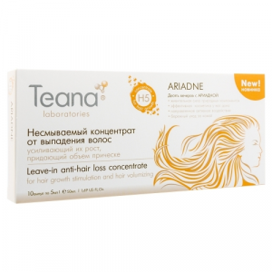 Teana Концентрат Ariadne Leave-In Anti-Hair Loss Concentrate Несмываемый от Выпадения Волос, Усиливающий их Рост, Придающий Объем Прическе, 10*5 мл
