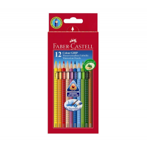 Карандаши цветные Faber-Castell Grip, 12 цветн, трехгран, заточен, 112412