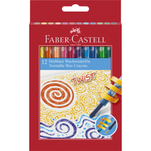 Карандаши восковые Faber-Castell, 12 цветн, выкручивающийся стержень, 120003