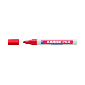 Маркер декоративный лаковый Edding "750" 2-4 мм с круглым наконечником, красный E-750-2