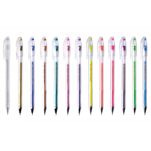 Ручка гелевая Crown HJR-500GSM 0,7 мм металлик Фиолетовая Crown-HJR-500GSM