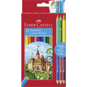 Набор карандашей цветных Faber-castell "Замок" 12 цв+ 3 двухцв. кар.+ точилка, в картоне Faber–Сastell FC-110312