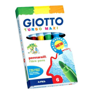 Фломастеры Giotto Turbo Maxi утолщенные, набор 6 цветов (453000)