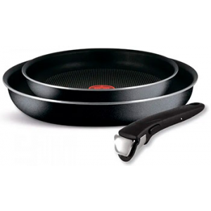 Набор посуды Tefal "Ingenio BLACK", с антипригарным покрытием, со съемной ручкой, 3 предмета 04181810