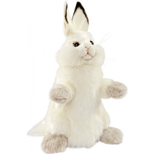Белый кролик, игрушка на руку Hansa 34 см