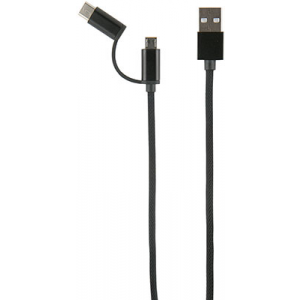 Дата-кабель Line LX01 2 in 1 USB microUSB Type-C, 2A
