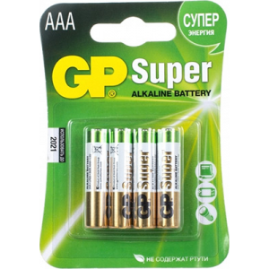 Набор батареек щелочных GP Super Alkaline 24A LR03 AAA
