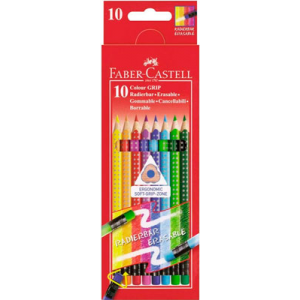 Карандаши Faber-Castell GRIP 10 цветов с ластиками