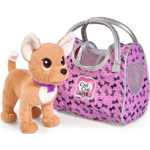 Мягкая игрушка Собачка "Путешественница" с сумкой-переноской, CHI LOVE