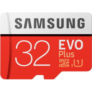 Карта памяти Samsung MicroSDHC 32 Гб class 10 UHS-I EVO+ с адаптером MB-MC 32 GA/RU