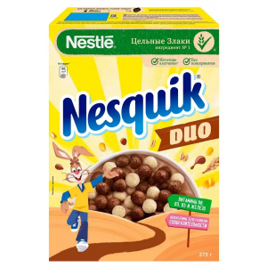 Готовый шоколадный завтрак Nestle Nesquik DUO, 375гр