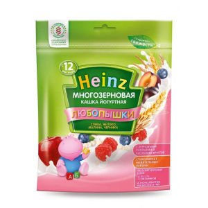 Кашка Heinz "Любопышки" многозерновая йогуртная слива, яблоко, малина и черника, пауч