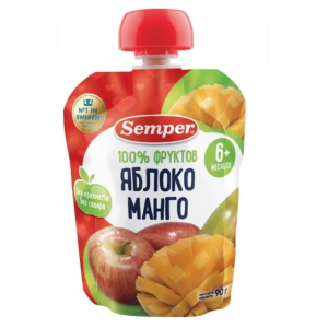 Пюре Semper Яблоко и манго, пауч