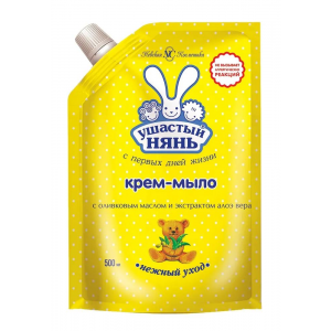 Жидкое крем-мыло для детей "Ушастый нянь" с оливковым маслом и алоэ, 500мл