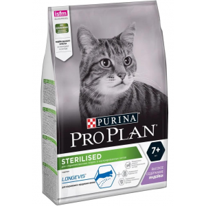 Корм сухой Pro Plan "Sterilised" для стерилизованных кошек и кастрированных котов старше 7 лет с индейкой