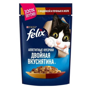 Корм для кошек FELIX Индейка и печень в желе