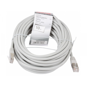 Кабель-переходник LAN (патчкорд) HAMA H-30590 cat5E (10м), Серый