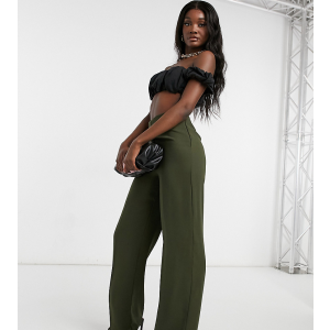 Женские брюки с завышенной талией и широкими штанинами ASOS DESIGN Зеленые