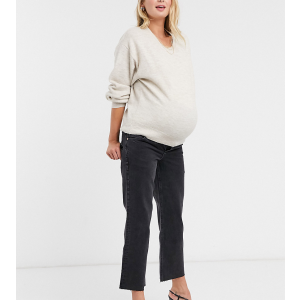 Черные расклешенные женские джинсы ASOS DESIGN Maternity