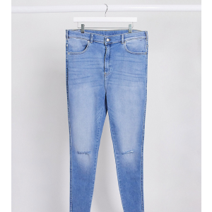 Супероблегающие женские джинсы ASOS PLUS Синие