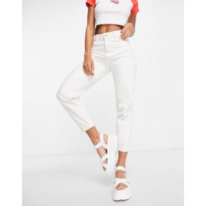 Светло-бежевые джинсы в винтажном стиле Bershka Белый