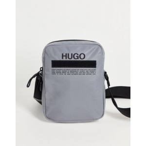 Серая сумка через плечо с текстовым логотипом HUGO Record