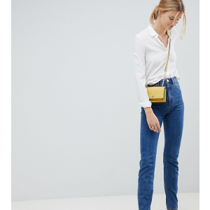 Синие узкие женские джинсы в винтажном стиле с завышенной талией ASOS DESIGN Tall Recycled Farleigh