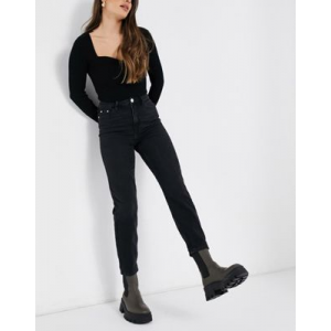 Выбеленные черные женские джинсы в винтажном стиле River Island