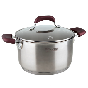 Кастрюля с крышкой Rondell Bojole RDS-736, 20см, 3,3л, нерж. сталь