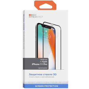 Защитное стекло InterStep 3D Full Cover для iPhone 11 Pro черн.рамка