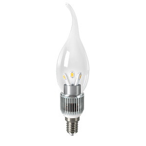 Диммируемая светодиодная лампа led 5w e27 2700k gauss candle tailed crystal clear ha104202105-d