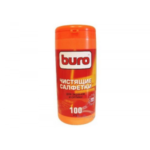 Туба Buro BU-Tscreen с чистящими салфетками, для экранов и оптики, 100 шт