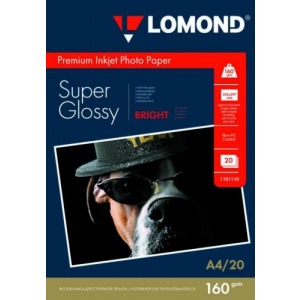 Суперглянцевая фотобумага А4 (Lomond Super Glossy Bright 1101110) (20шт)