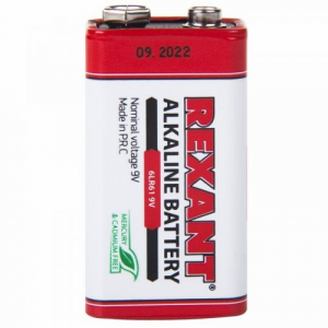 Батарейка алкалиновая "Rexant", тип 6LR61, 30-1061